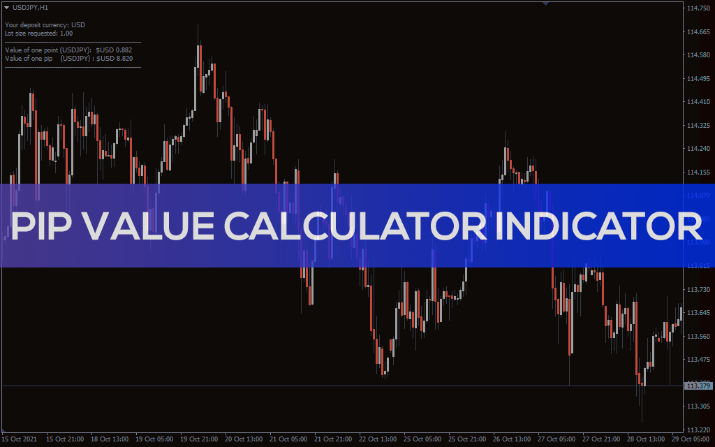 Pip Value Calculator Indicator For MT4