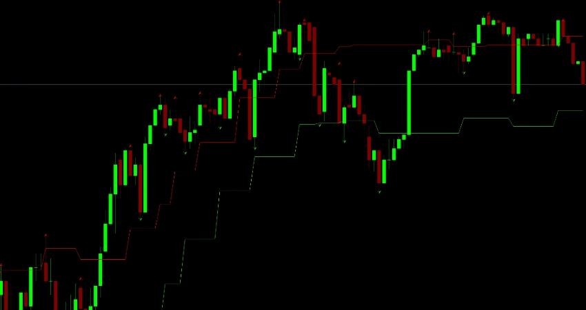 Advanced Fractal Envelopes MT5 indicator showing trend signals on a forex chart