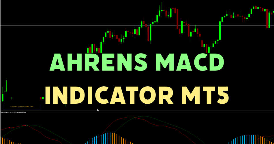 Ahrens MACD MT5 Indicator showing blue and orange histogram with smoothed trend signals