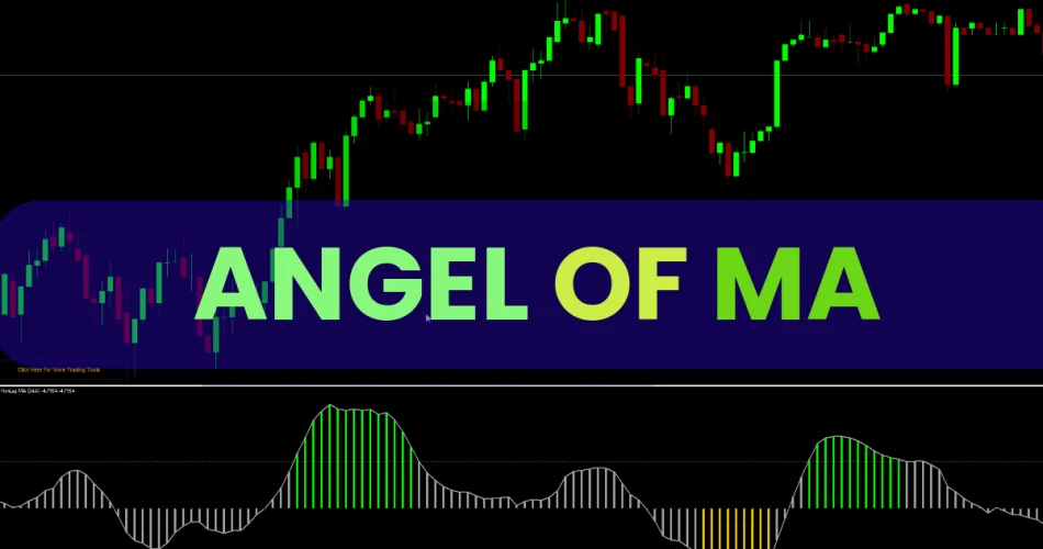 Example of Angle of MA Indicator MT5 showing bullish and bearish slope changes