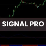 QQE Pro Signal Indicator MT4 chart showing buy and sell arrow signals with QQE histogram and trend bars